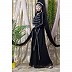 Party wear abaya with hand embroidery work- Black